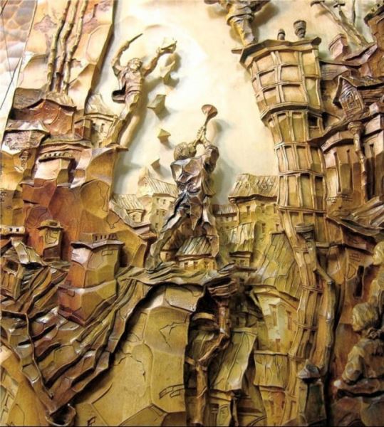 Невероятно детализированные резные деревянные картины Евгения Дубовика (33 фото)